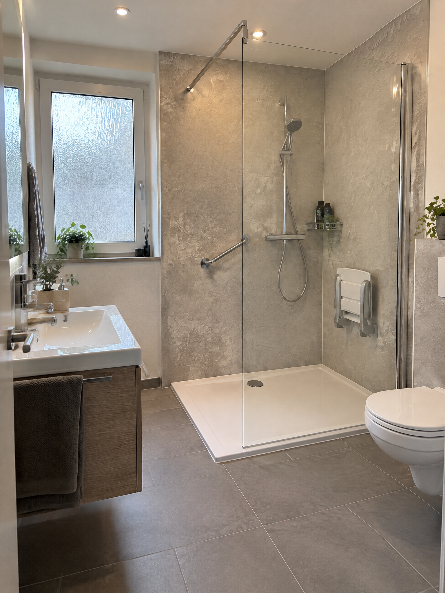 Modernes barrierefreies Badezimmer
